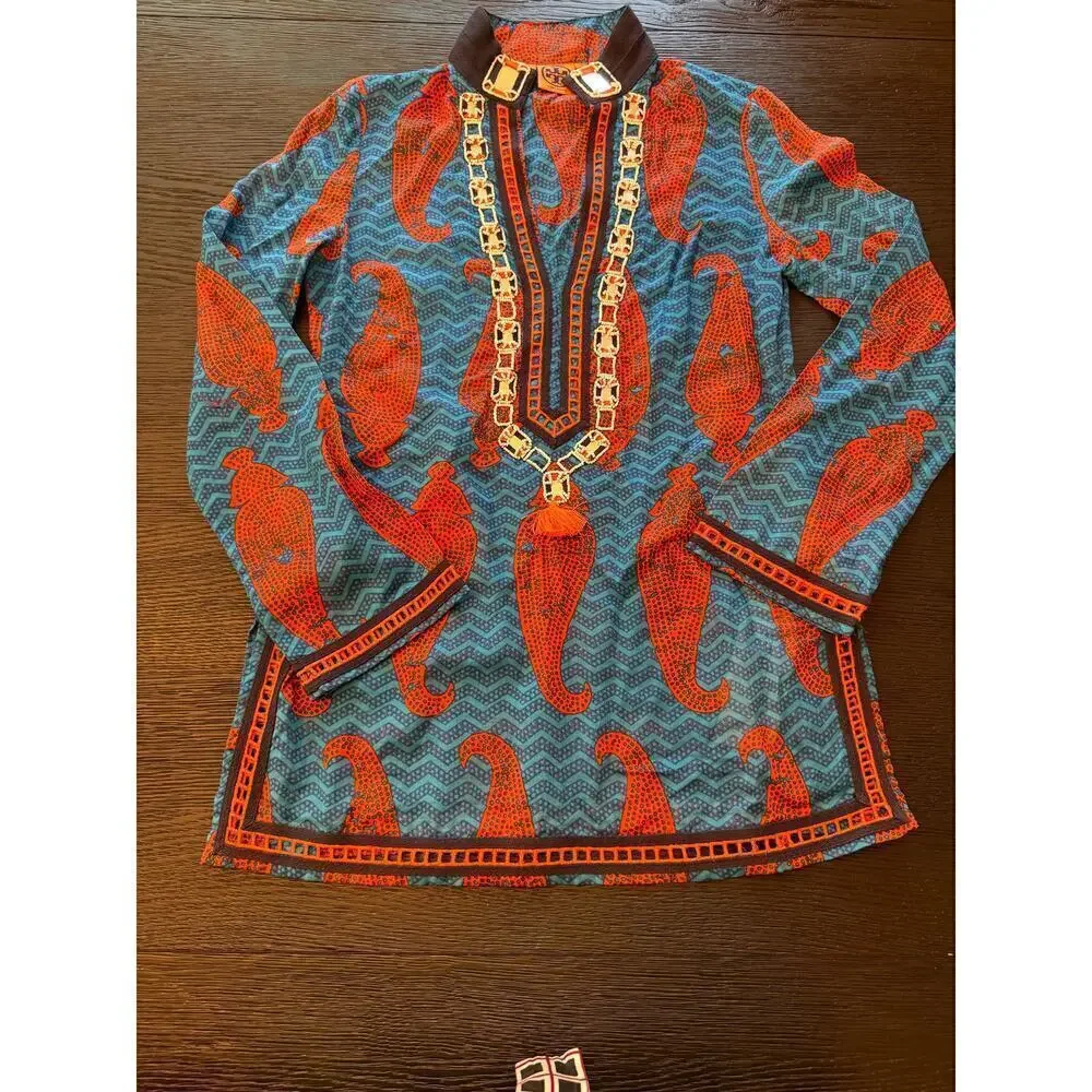 Tory Burch V-Neck Shirt multicolor paisley tunic